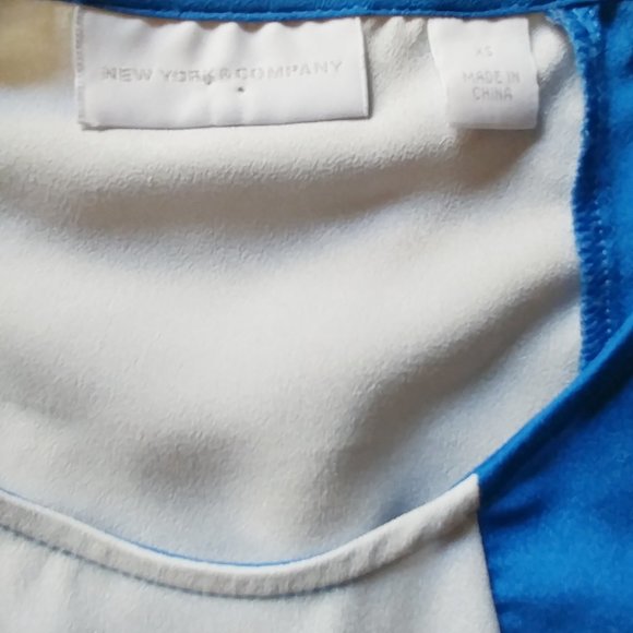 New York & Company Color Blocked Peplum Bl… - Picture 4 of 6